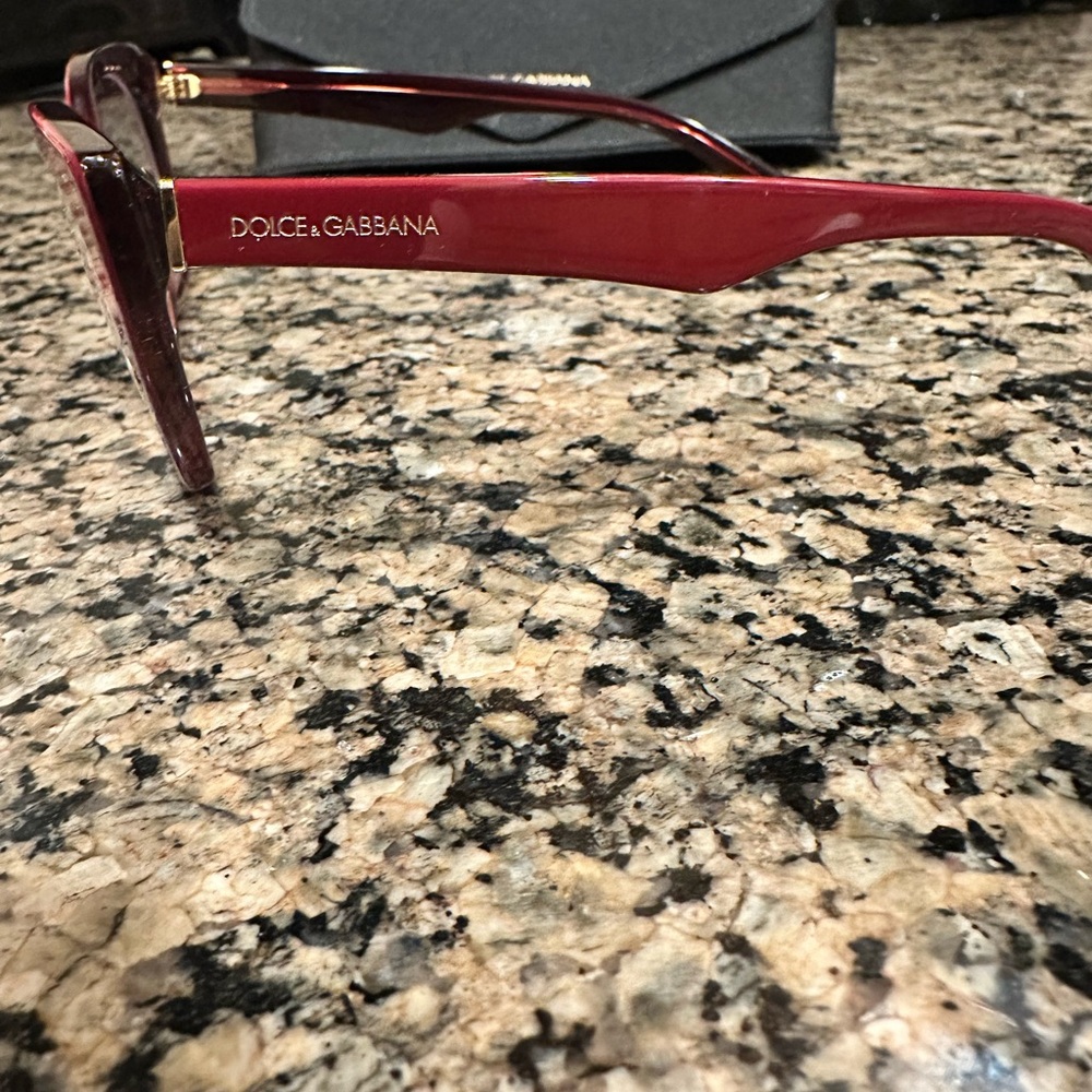 Dolce & Gabbana Women's Burgundy Cat-Eye Glasses - Picture 6 of 7